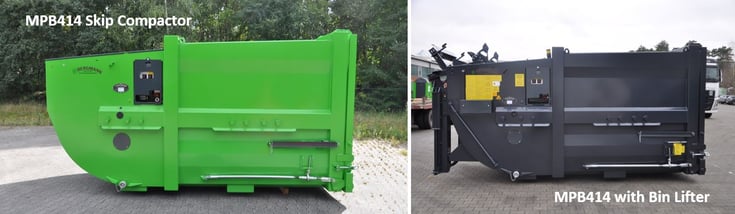 Bergmann-MPB414-Skip-Compactor-profile-and-with-bin-lifter