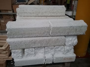 Compacted polystyrene blocks