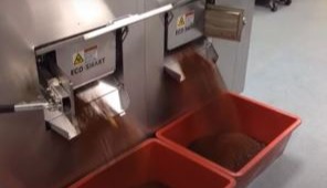 Food waste dryer discharging
